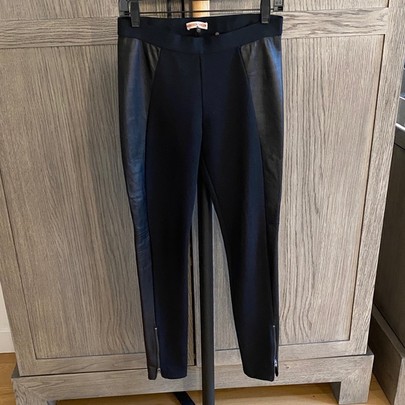 Rebecca Taylor Pants - Rebecca Taylor Stretch Leggings- Leather contrast